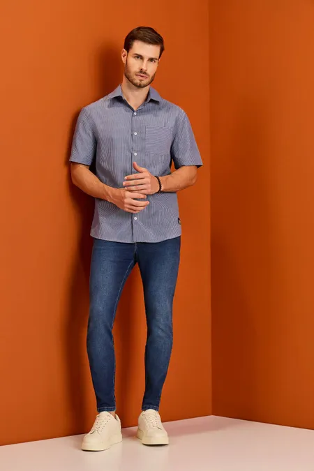 Camisa Masculina Venezza Listrada Puramania Camisa Masculina Venezza Listrada Puramania